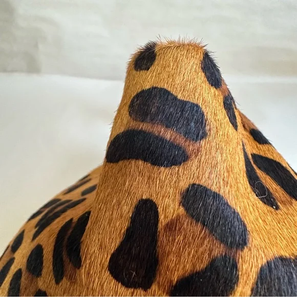 Unique Leopard Purse Evening Handbag Wood Handles Fortune Cookie David Jeffery